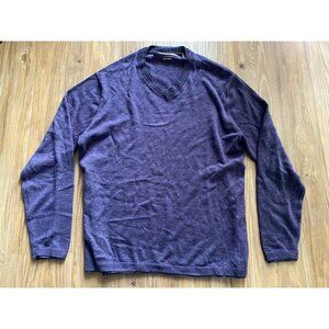 Perry Ellis Men's V-Neck Purple Sweater (Medium)